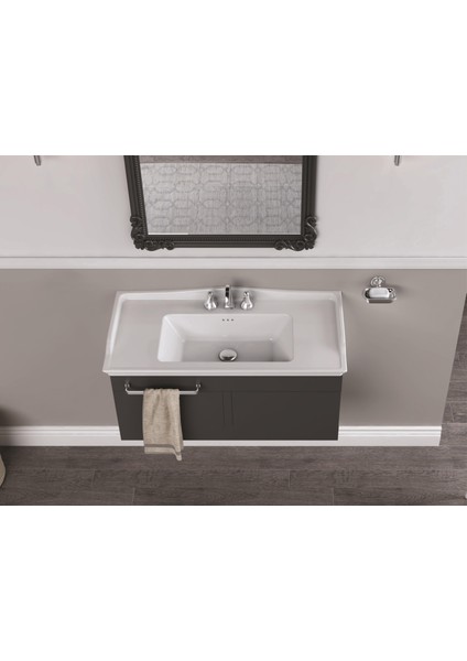 Kapadokya 80 cm Etajerli Lavabo