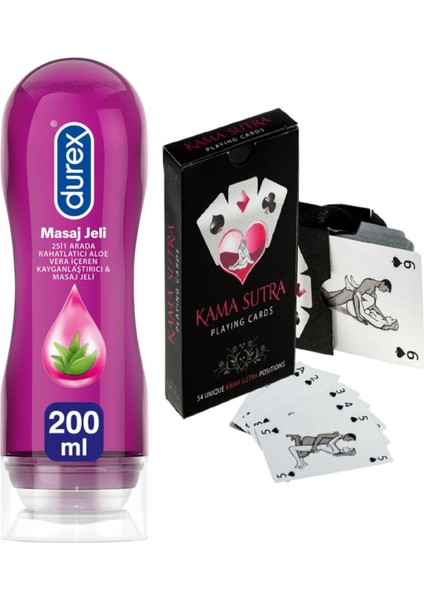 Aloevera Play & Masaj Jeli 200 ml ve Pudra Kamasutra Oyun Kartları