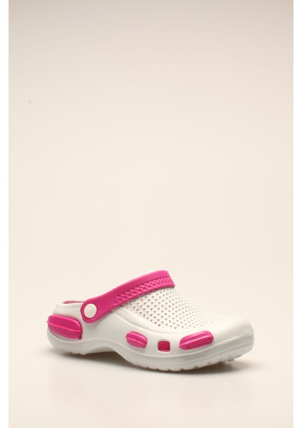 Beyaz Fuşya Kadın Cros Terlik modelleri