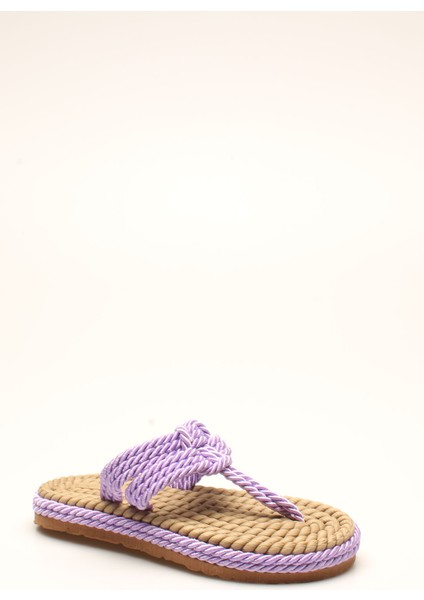 Lila Halat Ip Kadın Sandalet modelleri