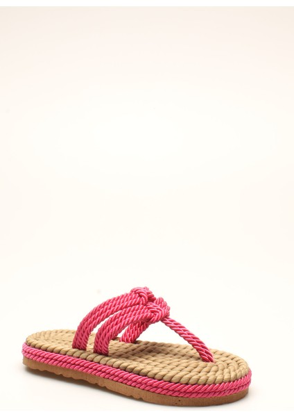 Fuşya Halat Ip Kadın Sandalet modelleri