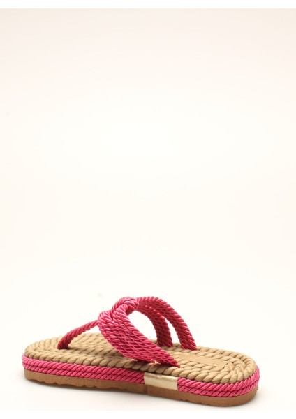 Fuşya Halat Ip Kadın Sandalet fırsatları