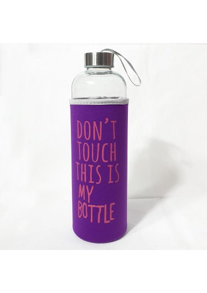 Renkli Kılıflı Cam Matara Mor 1000 ml