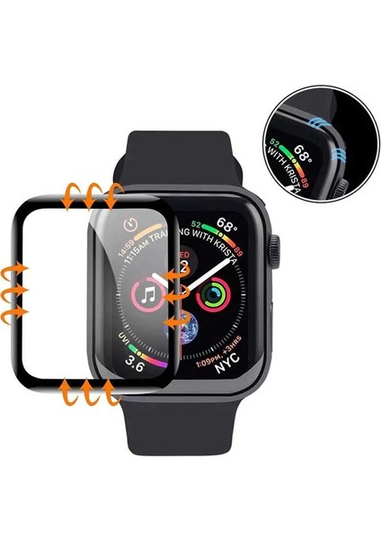 Apple Watch Uyumlu 7 41MM Full Yapışan Ppma Ekran Koruyucu Siyah fiyatları