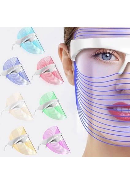 LED Güzellik Maskesi Şeffaf 7 Renkli Anti Ageing indirimleri