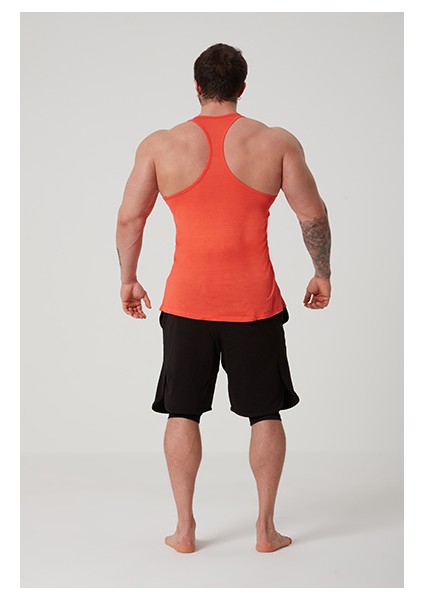 Toughman Tank Turuncu Workout Fitness Atlet modelleri