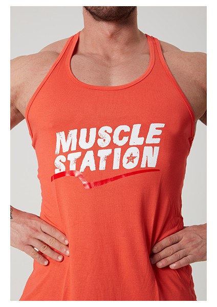 Toughman Tank Turuncu Workout Fitness Atlet fırsatları