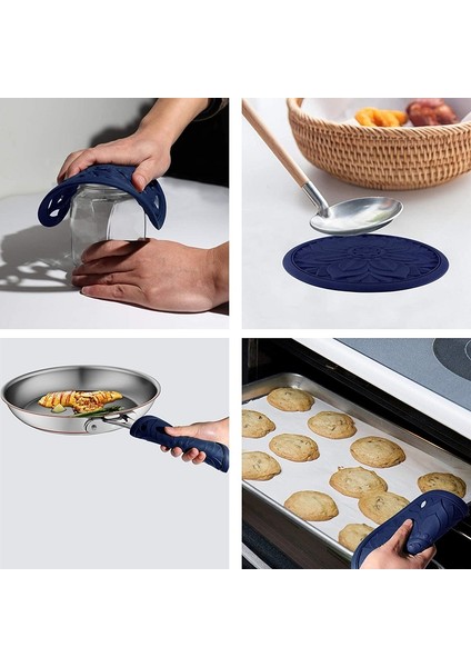Silikon Trivet Paspaslar Kaymaz Oyma Potholders Mutfak Tezgah Seti Için Isı Koruma Pedi 3'lü (Yurt Dışından)