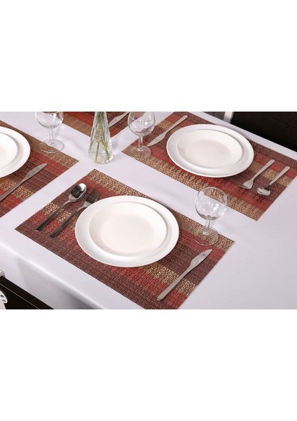 6'lı Kırmızı Vinil Servis Altlığı Seti (Yurt Dışından) modelleri