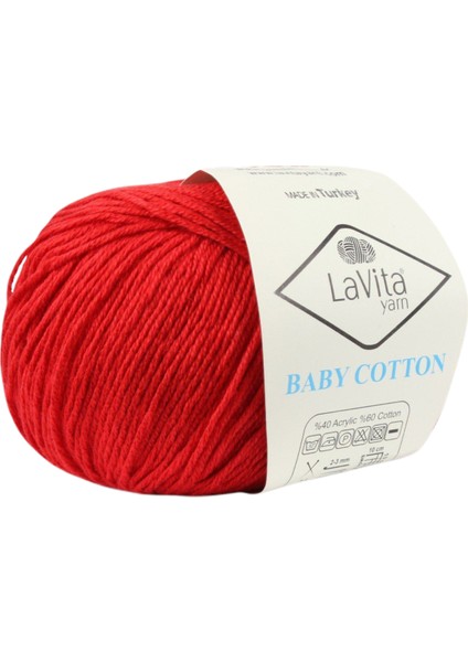 Baby Cotton El Örgü Ipi Renk KODU:3013-KIRMIZI