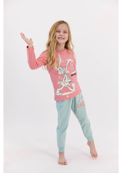 Bugs Bunny Lisanslı Snow Coral Kız Çocuk Pijama Takımı