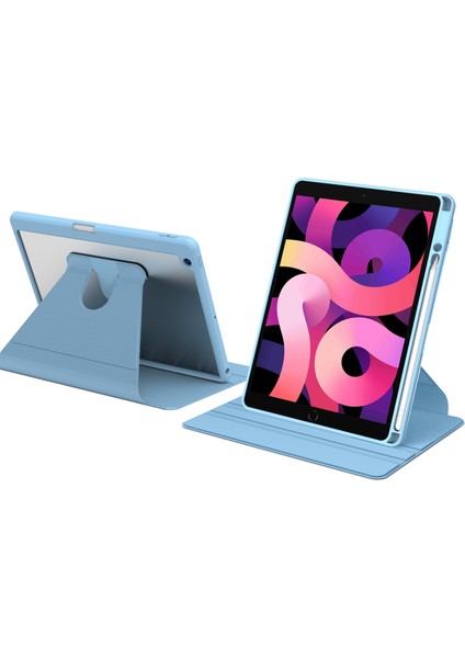 Apple iPad 10.2" 8. Nesil 2020 Kılıf Simplism 360 Dönen Yatay Dikey Standlı Kalemlikli Kılıf