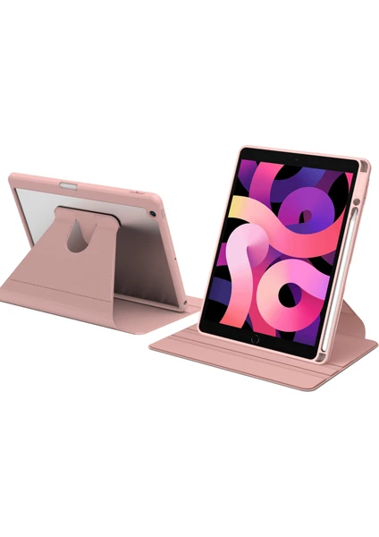 Apple iPad 10.2" 9. Nesil 2021 Kılıf Simplism 360 Dönen Yatay Dikey Standlı Kalemlikli Kılıf