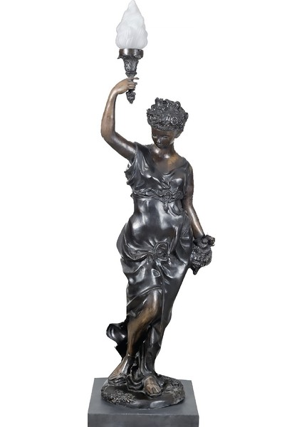 Bronz Döküm Helen Aydınlatma Mermer Kaideli