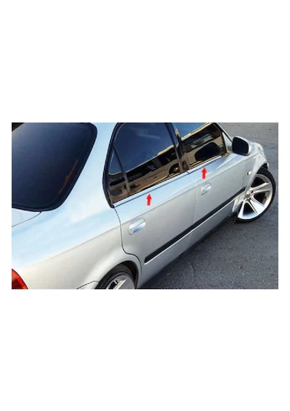 Honda Civic 2002-2007 Uyumlu Cam Çıtası 4 Parça Krom Paslanmaz Çelik
