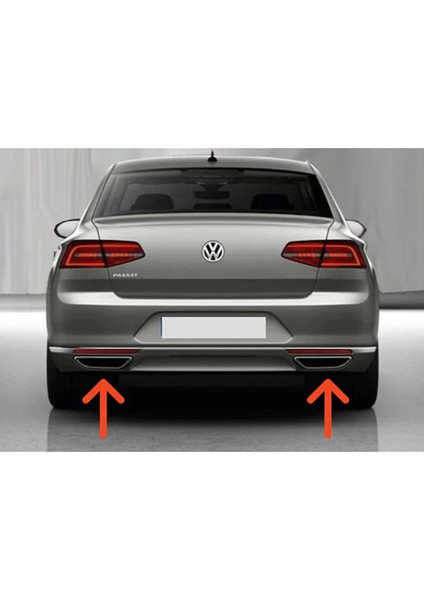 Volkswagen Passat B8 2014-2019 Egzoz Çıkışı 2 Parça Krom Paslanmaz Çelik modelleri