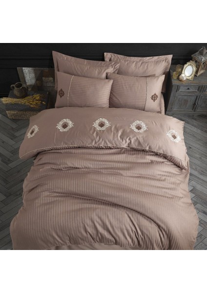 Elegant Olimpos Saten Çift Kişilik Nakışlı Nevresim Takımı modelleri
