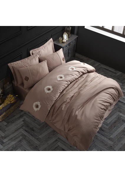 Elegant Olimpos Saten Çift Kişilik Nakışlı Nevresim Takımı fırsatları