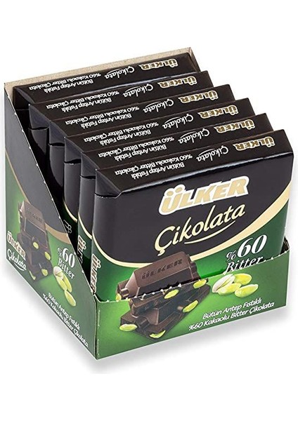 Bitter Fıstıklı Kare 65 gr X6
