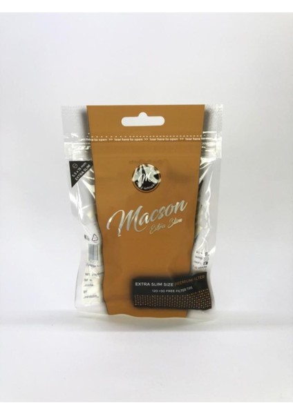 Macson 10 Paket Pamuklu Filtreli Ağızlık Sigara Sarma Pamuğu Extra Slim Tütün Sarma Için Zıvana Filtre 5.3mm