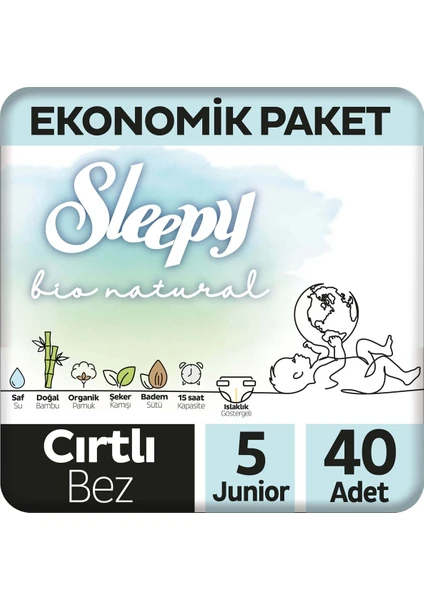 Bebek Bezi Bio Natural 5 Numara Junior 40lı Jumbo Paket