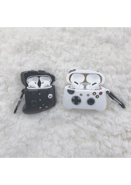 Apple Airpods Pro Için Gamepad Şeklinde Silikon Koruyucu Kılıf - Siyah (Yurt Dışından)