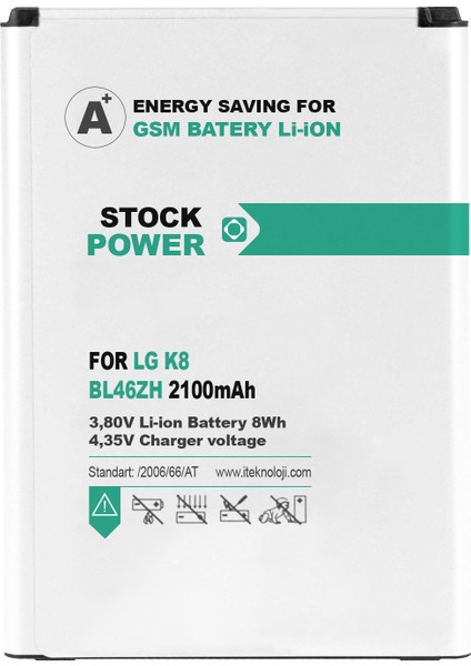 Lg K8 (BL-46ZH) Batarya 2100 Mah