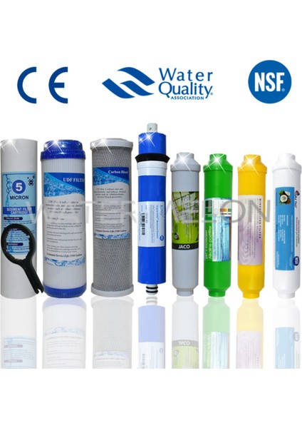 Açık Kasa Su Arıtma Cihazı Filtre Çift Karbonlu 8 Aşama 80 Gpd King Membranlı Filtre Seti