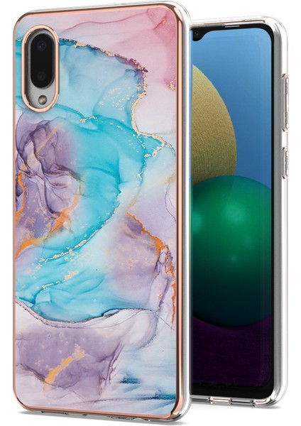 Samsung Galaxy A02 Için Ince Şık Desenli Sert Esnek Tpu Tampon Cep Telefonu Kılıfı (Yurt Dışından)
