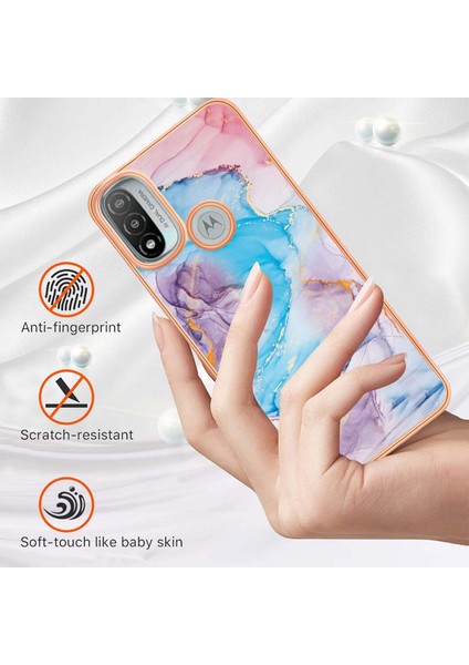 Motorola Moto E20 / E30 / E40 Için Ince Şık Desenli Sert Esnek Tpu Tampon Cep Telefonu Kılıfı (Yurt Dışından)