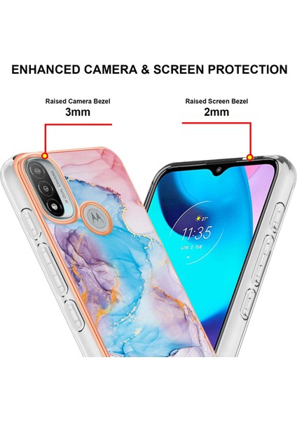 Motorola Moto E20 / E30 / E40 Için Ince Şık Desenli Sert Esnek Tpu Tampon Cep Telefonu Kılıfı (Yurt Dışından)