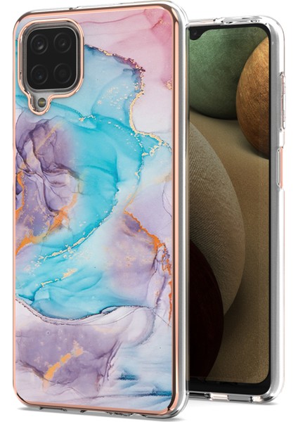 Samsung Galaxy A12 5g Için Ince Şık Desenli Sert Esnek Tpu Tampon Cep Telefonu Kılıfı (Yurt Dışından)