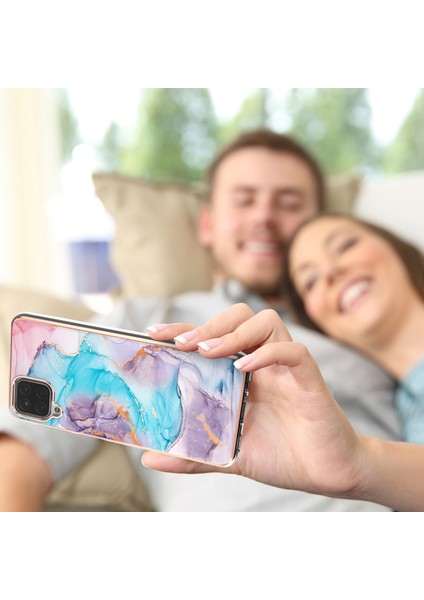 Samsung Galaxy A12 5g Için Ince Şık Desenli Sert Esnek Tpu Tampon Cep Telefonu Kılıfı (Yurt Dışından)