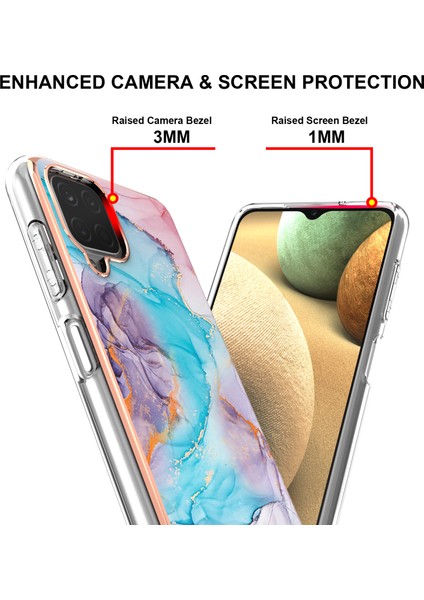Samsung Galaxy A12 5g Için Ince Şık Desenli Sert Esnek Tpu Tampon Cep Telefonu Kılıfı (Yurt Dışından)