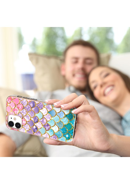 iPhone 12 Için Ince Şık Desenli Sert Esnek Tpu Tampon Cep Telefonu Kılıfı (Yurt Dışından)