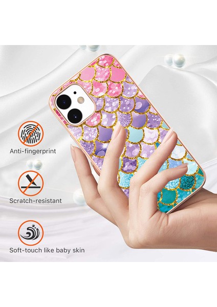 iPhone 12 Için Ince Şık Desenli Sert Esnek Tpu Tampon Cep Telefonu Kılıfı (Yurt Dışından)