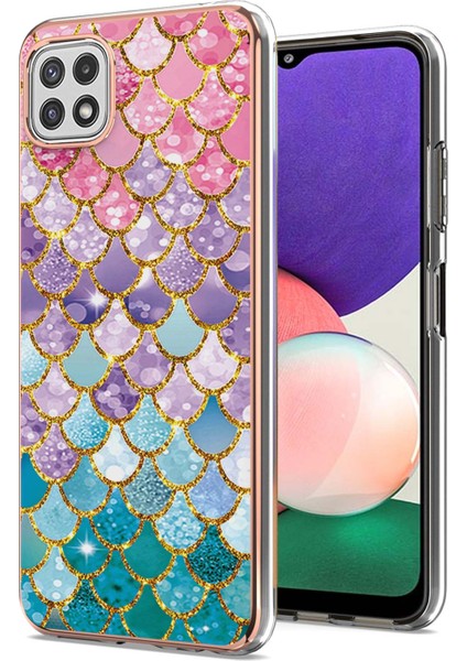 Samsung Galaxy A22 5g Için Ince Şık Desenli Sert Esnek Tpu Tampon Cep Telefonu Kılıfı (Yurt Dışından)