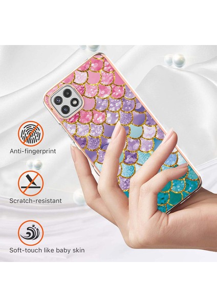 Samsung Galaxy A22 5g Için Ince Şık Desenli Sert Esnek Tpu Tampon Cep Telefonu Kılıfı (Yurt Dışından)