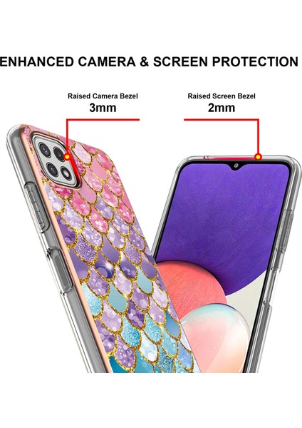 Samsung Galaxy A22 5g Için Ince Şık Desenli Sert Esnek Tpu Tampon Cep Telefonu Kılıfı (Yurt Dışından)