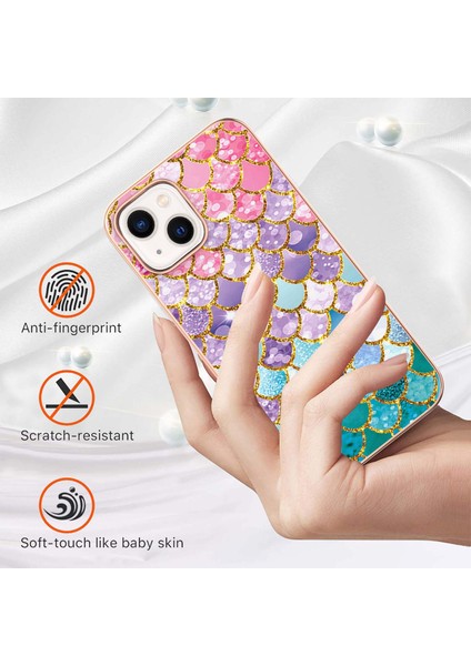 iPhone 13 Için Ince Şık Desenli Sert Esnek Tpu Tampon Cep Telefonu Kılıfı (Yurt Dışından)