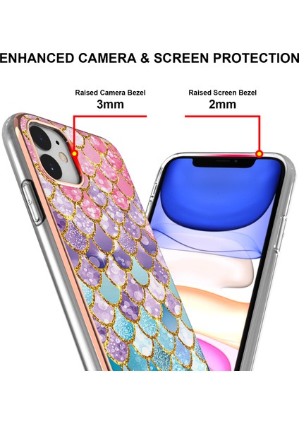 iPhone 11 Için Ince Şık Desenli Sert Esnek Tpu Tampon Cep Telefonu Kılıfı (Yurt Dışından)