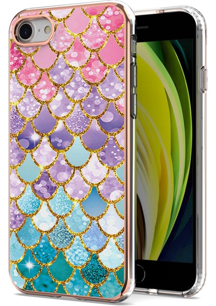 iPhone 8 / iPhone 7 / iPhone Se 2020 Için Ince Şık Desenli Sert Esnek Tpu Tampon Cep Telefonu Kılıfı (Yurt Dışından)