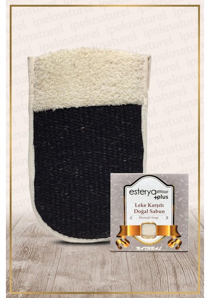 Ipek Naturel Keçi Kılı Kese Çift Taraflı + Leke Karşıtı Sabunu