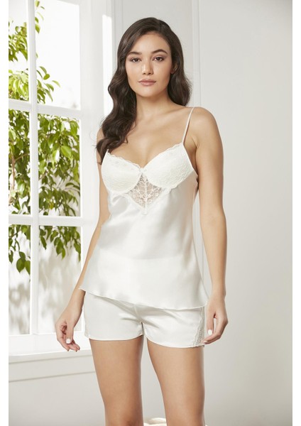 Saten Dantelli Şort & Kombi Takım - 425