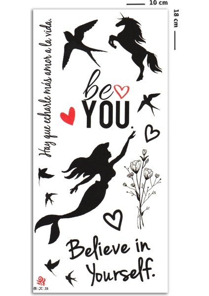 Love Yourself Karışık Geçici Dövme Tattoo