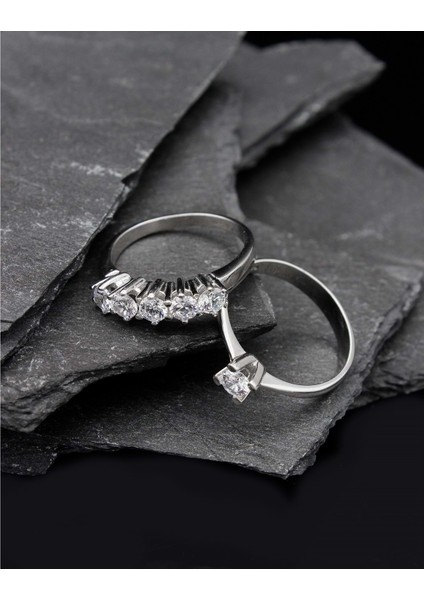 Pırlanta Tasarım Tek Taş Beş Taş Gümüş Yüzük fiyatları