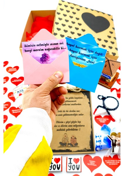 Kraft Kutuda I Love You Romantik Sevgiliye Sürpriz Paket Sürpriz Amaçlı Hediye Kutusu 1ILOVE9U9