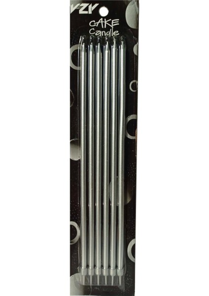 Gümüş Ekstra Uzun Pasta Mumu 25 cm
