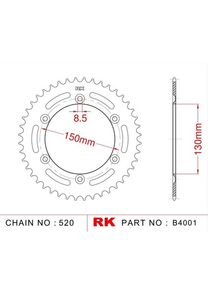 Yamaha YZ 125 Rk Çelik Arka Dişli B4001-47 (1999-2020) fiyatları