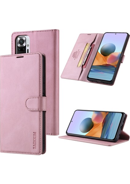 Xiaomi Redmi Için Not 10 4g / Note 10S Deri Kılıf Pembe